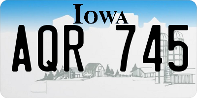 IA license plate AQR745