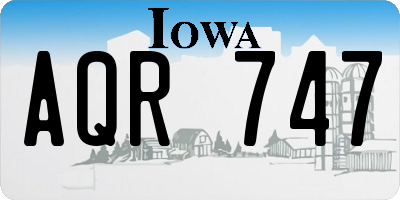 IA license plate AQR747