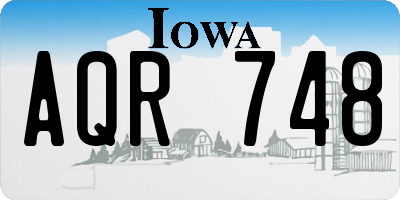 IA license plate AQR748