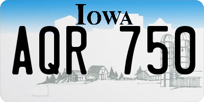 IA license plate AQR750