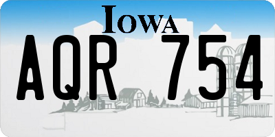 IA license plate AQR754