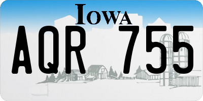 IA license plate AQR755