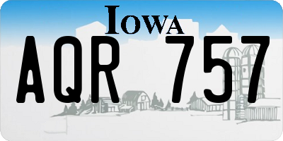 IA license plate AQR757