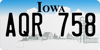 IA license plate AQR758