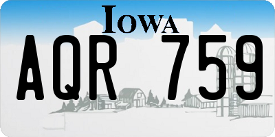 IA license plate AQR759