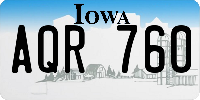 IA license plate AQR760