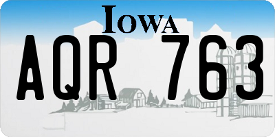 IA license plate AQR763