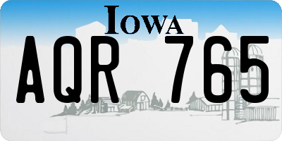 IA license plate AQR765