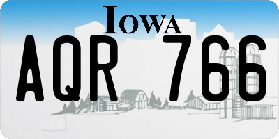 IA license plate AQR766