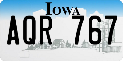 IA license plate AQR767