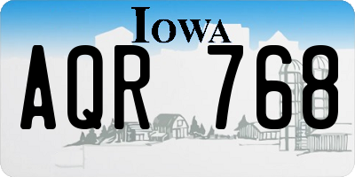 IA license plate AQR768