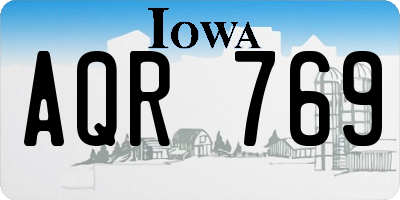 IA license plate AQR769