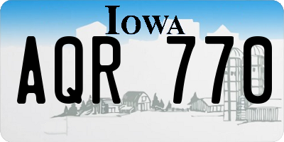 IA license plate AQR770