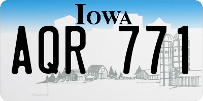 IA license plate AQR771