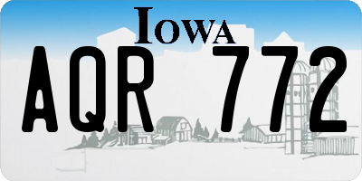 IA license plate AQR772