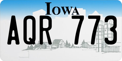 IA license plate AQR773