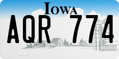 IA license plate AQR774