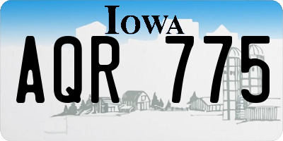 IA license plate AQR775