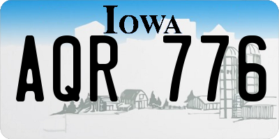 IA license plate AQR776