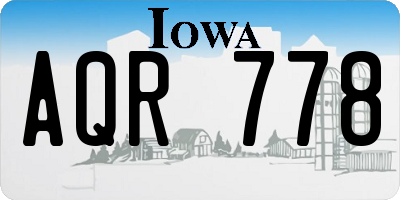 IA license plate AQR778