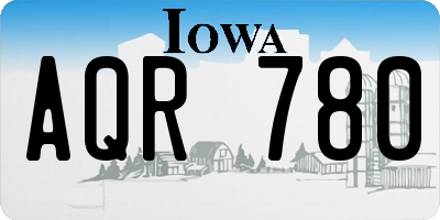 IA license plate AQR780