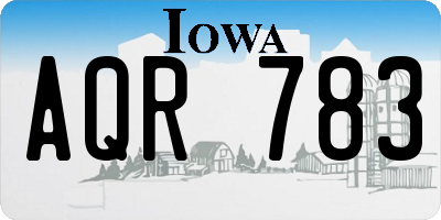 IA license plate AQR783