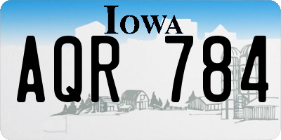 IA license plate AQR784