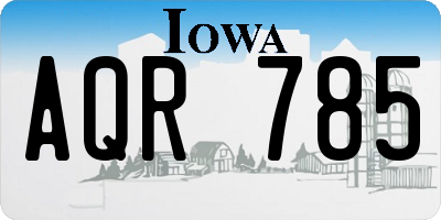 IA license plate AQR785