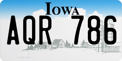 IA license plate AQR786