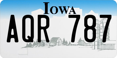 IA license plate AQR787