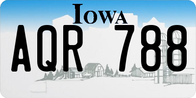 IA license plate AQR788