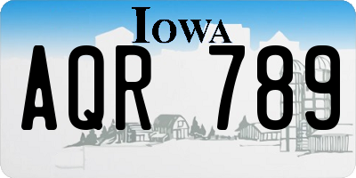 IA license plate AQR789