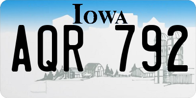 IA license plate AQR792