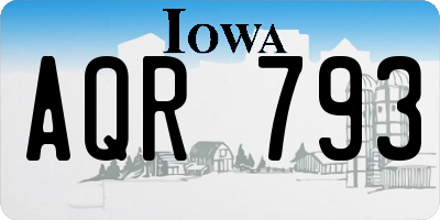 IA license plate AQR793