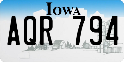 IA license plate AQR794