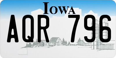 IA license plate AQR796