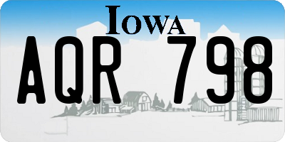 IA license plate AQR798