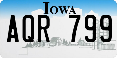 IA license plate AQR799