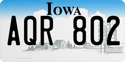 IA license plate AQR802