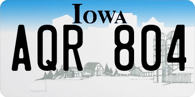 IA license plate AQR804