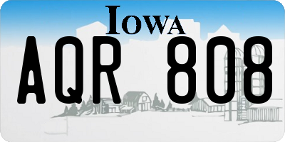 IA license plate AQR808