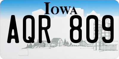 IA license plate AQR809