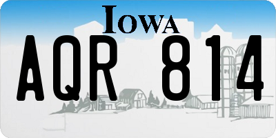 IA license plate AQR814