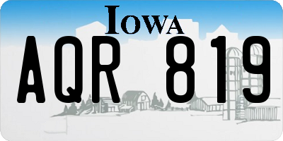IA license plate AQR819