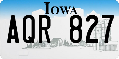 IA license plate AQR827