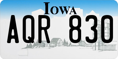IA license plate AQR830