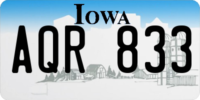 IA license plate AQR833