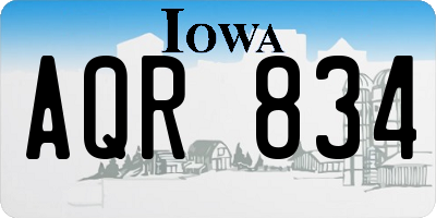 IA license plate AQR834