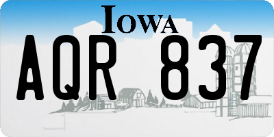 IA license plate AQR837