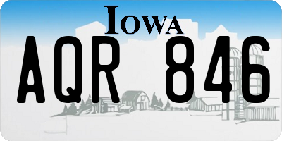 IA license plate AQR846